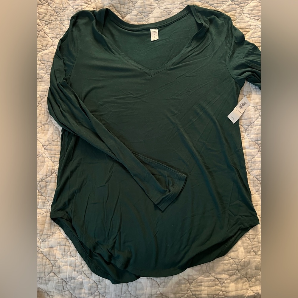 Old navy emerald green long sleeve luxe tee size large